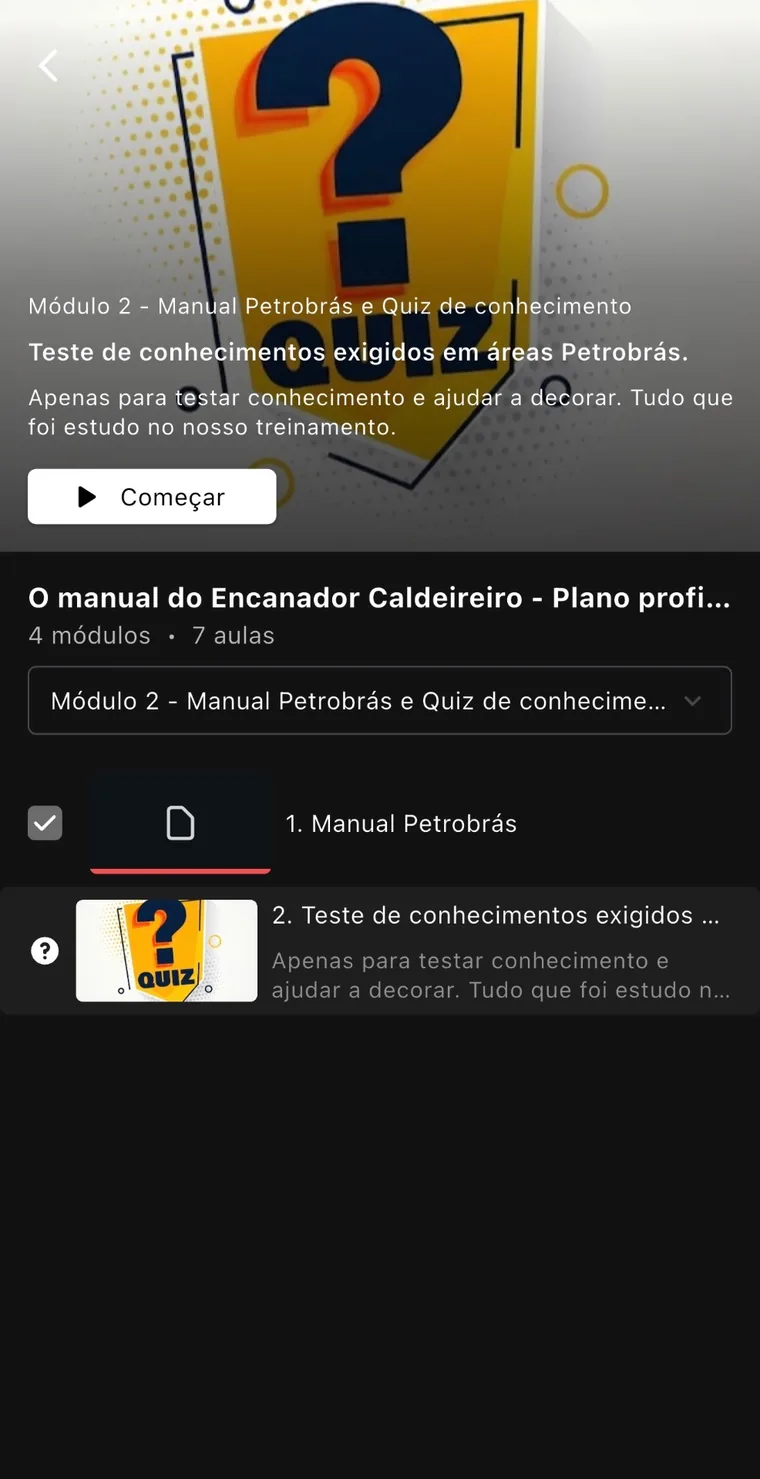 Quiz de conhecimentos